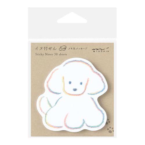 Midori 19099006 Haftnotizen, Klebepapier, gestanzt, Hundemuster von Midori