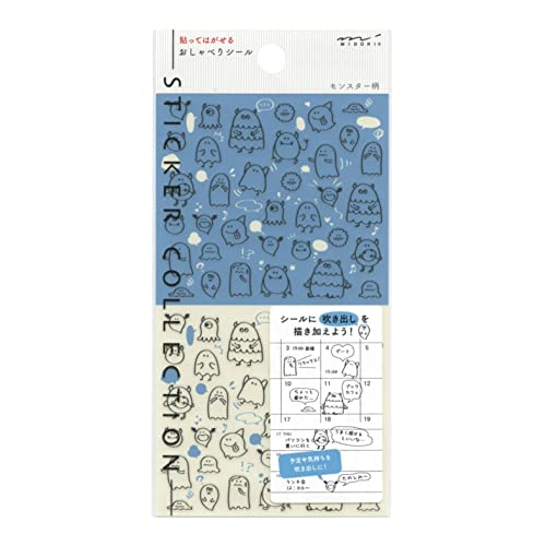 Midori Notizbuch-Aufkleber, Monster-Muster, Kunststoff, Cartoon-Stil, Aufkleberbogen, blau, 140 sternförmige Aufkleber Midori Notizbuch-Aufkleber, Monster-Muster, Kunststoff, Cartoon-Stil, Aufkleberbogen, blau, 140 sternförmige Aufkleber von Midori