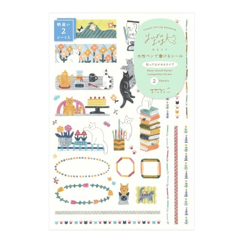 Midori Seals 82673006 Log Cat Muster, 2 Stück Midori Seals 82673006 Log Cat Muster, 2 Stück von Midori