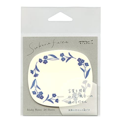 Sticky Paper 19081006 Transparentes blaues Blumenmuster, stilvoll, elegant, Botschaft Sticky Paper 19081006 Transparentes blaues Blumenmuster, stilvoll, elegant, Botschaft von Midori