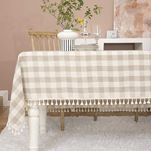 Midsummer Breeze Rustikale karierte Tischdecke, Baumwolle, Gingham-Muster, rechteckige Tischdecke für Küche, Esszimmer, Restaurant, Bauernhaus, Erntedankfest, Weihnachtsdekoration (140 x 305 cm, Midsummer Breeze Rustikale karierte Tischdecke, Baumwolle, Gingham-Muster, rechteckige Tischdecke für Küche, Esszimmer, Restaurant, Bauernhaus, Erntedankfest, Weihnachtsdekoration (140 x 305 cm, von Midsummer Breeze
