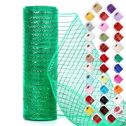 Miegecha Netzband für Kränze, 25,4 cm x 9,2 m, Osternetzband mit glänzender Metallic-Folie für Ostern, Weihnachten, Party, Hochzeit, Heimdekoration, DIY-Handwerksprojekte und Geschenkverpackungen Miegecha Netzband für Kränze, 25,4 cm x 9,2 m, Osternetzband mit glänzender Metallic-Folie für Ostern, Weihnachten, Party, Hochzeit, Heimdekoration, DIY-Handwerksprojekte und Geschenkverpackungen von Miegecha