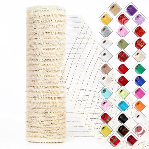 Miegecha Netzband für Kränze, 25,4 cm x 9,2 m, Osternetzband mit glänzender Metallic-Folie für Ostern, Weihnachten, Party, Hochzeit, Heimdekoration, DIY-Handwerksprojekte und Geschenkverpackungen Miegecha Netzband für Kränze, 25,4 cm x 9,2 m, Osternetzband mit glänzender Metallic-Folie für Ostern, Weihnachten, Party, Hochzeit, Heimdekoration, DIY-Handwerksprojekte und Geschenkverpackungen von Miegecha