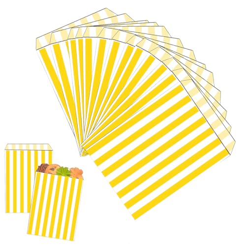 100 Gelb Gestreifte Papiertüten, 12x18cm, SchenkePapiertüten, Schokolade, Bonbons und Plätzchen Für Kinder,Pommes und Dergleichen, Feten Für die Weihnachtsfeier und die Geburtstage. 100 Gelb Gestreifte Papiertüten, 12x18cm, SchenkePapiertüten, Schokolade, Bonbons und Plätzchen Für Kinder,Pommes und Dergleichen, Feten Für die Weihnachtsfeier und die Geburtstage. von Mienocol
