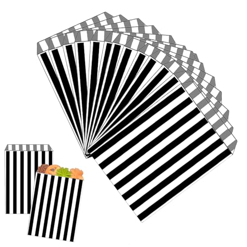 100 Schwarz Gestreifte Papiertüten, 12x18cm, SchenkePapiertüten, Schokolade, Bonbons und Plätzchen Für Kinder,Pommes und Dergleichen, Feten Für die Weihnachtsfeier und die Geburtstage. 100 Schwarz Gestreifte Papiertüten, 12x18cm, SchenkePapiertüten, Schokolade, Bonbons und Plätzchen Für Kinder,Pommes und Dergleichen, Feten Für die Weihnachtsfeier und die Geburtstage. von Mienocol