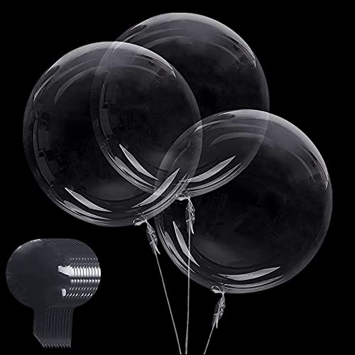 12 Stück Bobo Klar Ballons,72cm Jumbo Transparent Luftballons Kristall Blase Ballons Befüllbare Durchsichtige Luftballons für DIY,Hochzeits,Hochzeit Jahrestag,Weihnachten,Geburtstag Party Dekor von Mienocol
