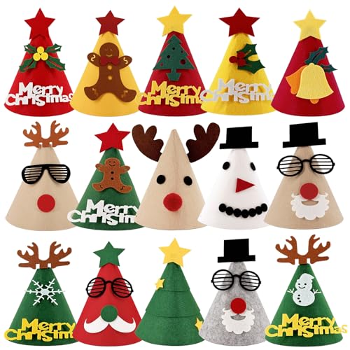 15 Stück Weihnachtsparty-Hüte – festliche Foto-Requisiten für Weihnachtsfeiern von Mienocol