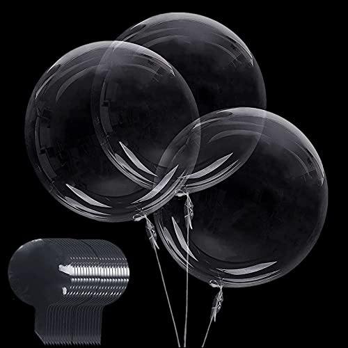 24 Stück Bobo Klar Ballons,36cm Groß Transparent Luftballons Kristall Blase Ballons Befüllbare Durchsichtige Luftballons für DIY,Hochzeits,Hochzeit Jahrestag,Weihnachten,Geburtstag Party Dekorationen von Mienocol