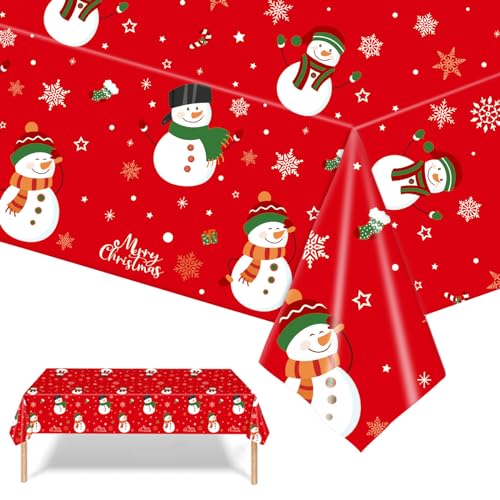 2 Stück Weihnachten Party Tischdecke,137cmx274cm Rote Schneemann Weihnachten Rechteckig Einweg Tischdecke 2 Stück Weihnachten Party Tischdecke,137cmx274cm Rote Schneemann Weihnachten Rechteckig Einweg Tischdecke von Mienocol