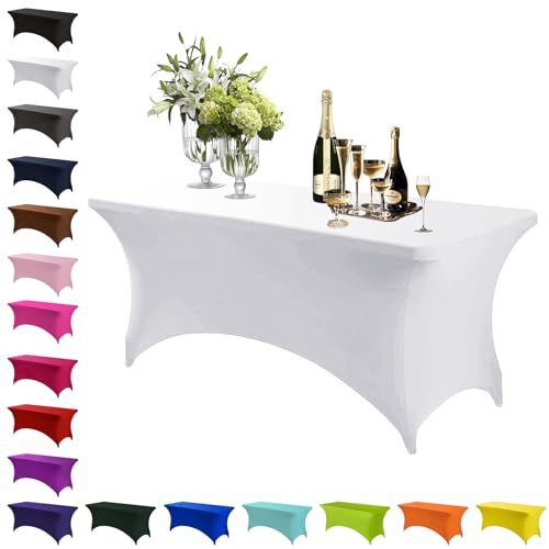 Spandex Stretch Tischdecke Weiße,6FT Hohem Elastik Waschbare und knitterfreie rechteckige Stretch Tischdecke,Elastische Tischdecken für Party,Geburtstags,Hochzeit,Weihnachten,Bankett Tischdekoration Spandex Stretch Tischdecke Weiße,6FT Hohem Elastik Waschbare und knitterfreie rechteckige Stretch Tischdecke,Elastische Tischdecken für Party,Geburtstags,Hochzeit,Weihnachten,Bankett Tischdekoration von Mienocol
