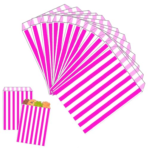 Papiertüten, 12,7 x 17,8 cm, gestreift, für Süßigkeiten, Buffet, Hochzeitstorte, Geschenk-Shop, für Kinder, Mädchen, Jungen, Geburtstag, Weihnachten, Party, Buffet, Süßwarenstand, 100 Stück Papiertüten, 12,7 x 17,8 cm, gestreift, für Süßigkeiten, Buffet, Hochzeitstorte, Geschenk-Shop, für Kinder, Mädchen, Jungen, Geburtstag, Weihnachten, Party, Buffet, Süßwarenstand, 100 Stück von Mienocol