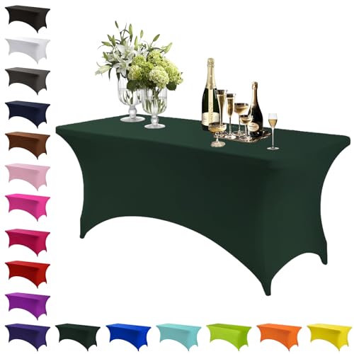 Spandex Stretch Tischdecke Dunkelgrün,4FT Hohem Elastik Waschbare und knitterfreie rechteckige Stretch Tischdecke,Elastische Tischdecken für Geburtstags,Hochzeit,Weihnachten,Bankett Tischdekoration Spandex Stretch Tischdecke Dunkelgrün,4FT Hohem Elastik Waschbare und knitterfreie rechteckige Stretch Tischdecke,Elastische Tischdecken für Geburtstags,Hochzeit,Weihnachten,Bankett Tischdekoration von Mienocol