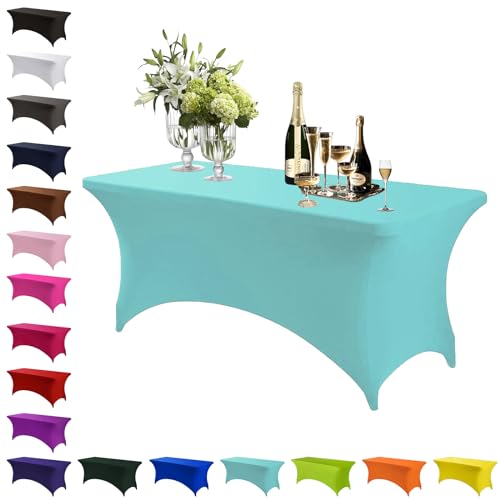 Spandex Stretch Tischdecke Hellblau,4FT Hohem Elastik Waschbare und knitterfreie rechteckige Stretch Tischdecke,Elastische Tischdecken für Geburtstags,Hochzeit,Weihnachten,Bankett Tischdekoration Spandex Stretch Tischdecke Hellblau,4FT Hohem Elastik Waschbare und knitterfreie rechteckige Stretch Tischdecke,Elastische Tischdecken für Geburtstags,Hochzeit,Weihnachten,Bankett Tischdekoration von Mienocol