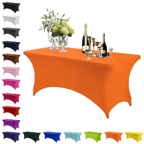 Spandex Stretch Tischdecke Orange,4FT Hohem Elastik Waschbare und knitterfreie rechteckige Stretch Tischdecke,Elastische Tischdecken für Geburtstags,Hochzeit,Halloween,Bankett Tischdekoration Spandex Stretch Tischdecke Orange,4FT Hohem Elastik Waschbare und knitterfreie rechteckige Stretch Tischdecke,Elastische Tischdecken für Geburtstags,Hochzeit,Halloween,Bankett Tischdekoration von Mienocol