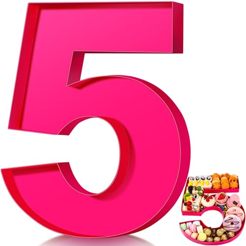Mifoci 13. 17,8 cm große Pappnummer für Charcuterie, Abschlussfeier, Cupcake, befüllbar, Pappmaché, Schokolade, Süßigkeiten, Geschenke (Nummer 5) von Mifoci