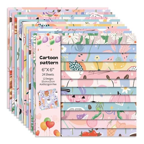 15,2 x 15,2 cm 160 g/m² Karton einseitig Scrapbooking 24 Papierblock Vintage Decoupage Scrapbook Kit gemustertes Papier Junk Journal Supplies Journaling Supply Scrap Paper Crafting Cartoon 15,2 x 15,2 cm 160 g/m² Karton einseitig Scrapbooking 24 Papierblock Vintage Decoupage Scrapbook Kit gemustertes Papier Junk Journal Supplies Journaling Supply Scrap Paper Crafting Cartoon von Mifuner