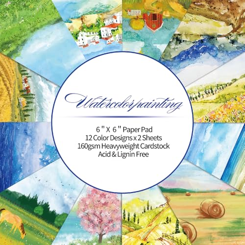 15,2 x 15,2 cm 160 g/m² Karton einseitig Scrapbooking 24 Papierblock Vintage Decoupage Scrapbook Kit gemustertes Papier Junk Journal Supplies Journaling Supply Scrap Paper Crafting Landschaft 15,2 x 15,2 cm 160 g/m² Karton einseitig Scrapbooking 24 Papierblock Vintage Decoupage Scrapbook Kit gemustertes Papier Junk Journal Supplies Journaling Supply Scrap Paper Crafting Landschaft von Mifuner