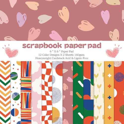 15,2 x 15,2 cm 160 g/m² Karton einseitig Scrapbooking 24 Papierblock Vintage Decoupage Scrapbook Kit gemustertes Papier Junk Journal Supplies Journaling Supply Scrap Paper Crafting Sweet Love 15,2 x 15,2 cm 160 g/m² Karton einseitig Scrapbooking 24 Papierblock Vintage Decoupage Scrapbook Kit gemustertes Papier Junk Journal Supplies Journaling Supply Scrap Paper Crafting Sweet Love von Mifuner