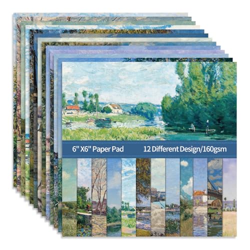 15,2 x 15,2 cm 160 g/m² Karton einseitig Scrapbooking 24 Papierblock Vintage Decoupage Scrapbook Kit gemustertes Papier Junk Journal Supplies Journaling Supply Scrap Paper Crafting. Berühmte Gemälde 15,2 x 15,2 cm 160 g/m² Karton einseitig Scrapbooking 24 Papierblock Vintage Decoupage Scrapbook Kit gemustertes Papier Junk Journal Supplies Journaling Supply Scrap Paper Crafting. Berühmte Gemälde von Mifuner