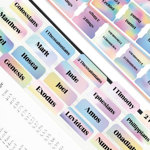 Heilige Bibel-Tabs für Damen und Herren, 66 laminierte Positionsindex-Tabs, großer Druck, leicht lesbare Bibelmarker, Bibelbuchetiketten für schnelle Navigation, bunt Heilige Bibel-Tabs für Damen und Herren, 66 laminierte Positionsindex-Tabs, großer Druck, leicht lesbare Bibelmarker, Bibelbuchetiketten für schnelle Navigation, bunt von Mifuner