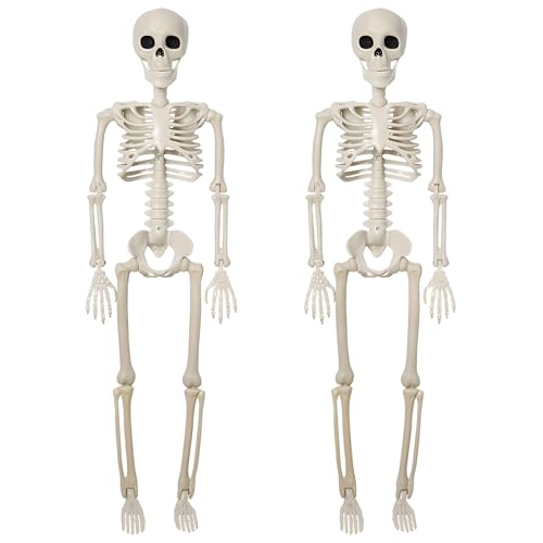 2 Stück Skelett Halloween Deko, 40 cm Kunststoff Skelett Zum Aufhängen, Halloween Für Partydekoration, Gruselpartys Und Theatervorstellungen 2 Stück Skelett Halloween Deko, 40 cm Kunststoff Skelett Zum Aufhängen, Halloween Für Partydekoration, Gruselpartys Und Theatervorstellungen von MigWoo