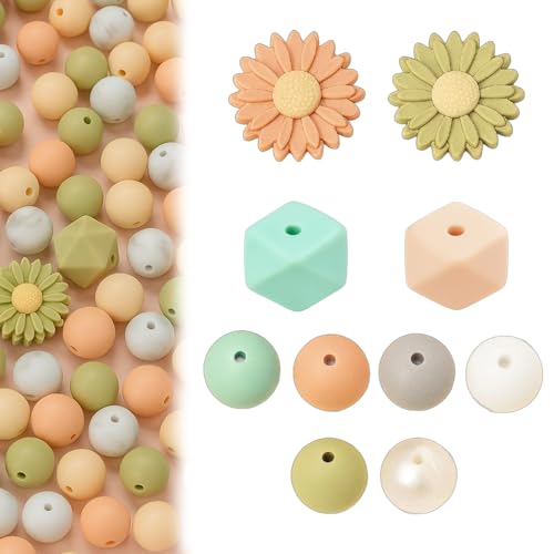 56 Stück Silikonperlen, Perlen für Schlüsselanhänger und Blumen, DIY Bastelperlen für Schmuckherstellung, Kinderaktivitäten und kreative Geschenke 56 Stück Silikonperlen, Perlen für Schlüsselanhänger und Blumen, DIY Bastelperlen für Schmuckherstellung, Kinderaktivitäten und kreative Geschenke von MigWoo