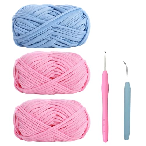 Häkelgarn, Wolle Zum Häkeln, 3 Strickbare Baumwollgarne Mit 2 Häkelnadeln, Ideal Für Anfänger Und DIY-Projekte, Perfekt Für Kleine Handarbeiten Und Farbkombinationen von MigWoo