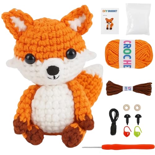 Häkelset Für Anfänger, Komplettes Set Zum Häkeln Eines Fuchses Mit, Inkl. Wolle & Zubehör, Häkeln Lernen Für Erwachsene & Kinder, Ideal Für Einsteiger Häkelset Für Anfänger, Komplettes Set Zum Häkeln Eines Fuchses Mit, Inkl. Wolle & Zubehör, Häkeln Lernen Für Erwachsene & Kinder, Ideal Für Einsteiger von MigWoo