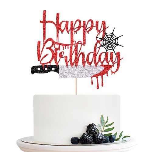 Migeaks Glitzernde Halloween-Happy Birthday-Kuchendekoration, Heiligtag-Thema, schreckliche Geburtstagstortendekorationen, Halloween-Dekoration, blutiges Horror-Thema, Geburtstage, Party-Dekoration Migeaks Glitzernde Halloween-Happy Birthday-Kuchendekoration, Heiligtag-Thema, schreckliche Geburtstagstortendekorationen, Halloween-Dekoration, blutiges Horror-Thema, Geburtstage, Party-Dekoration von Migeaks