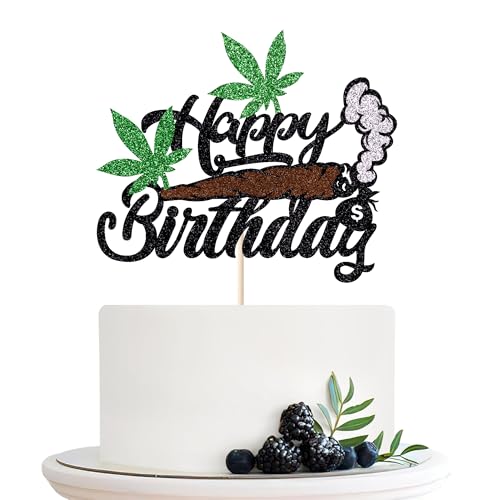 Migeaks Happy Birthday Cake Topper, Glitter Weed Leaves Happy BirthdayCake Decoration Supplies, Funny 420 Birthday Party Supplies for Men Women Birthday Party Decorations Migeaks Happy Birthday Cake Topper, Glitter Weed Leaves Happy BirthdayCake Decoration Supplies, Funny 420 Birthday Party Supplies for Men Women Birthday Party Decorations von Migeaks