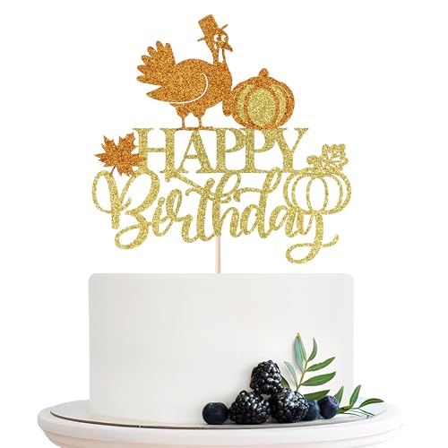 Migeaks Tortenaufsatz für Thanksgiving, Happy Birthday, Herbsttag, Geburtstag, Dekoration, Glitzer, Ahornblatt, Kürbis, Herbstthema, Kuchenpicks, Happy Thanksgiving Day Migeaks Tortenaufsatz für Thanksgiving, Happy Birthday, Herbsttag, Geburtstag, Dekoration, Glitzer, Ahornblatt, Kürbis, Herbstthema, Kuchenpicks, Happy Thanksgiving Day von Migeaks