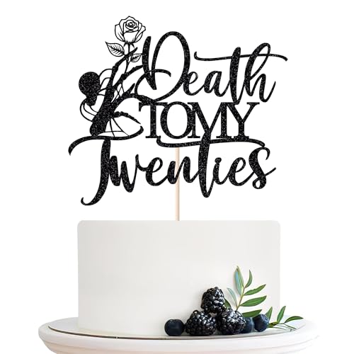 Migeaks Tortenaufsatz mit schwarzem Glitzer, Aufschrift "Death to My Twenties", Rip Twenties Dekorationen, Beerdigung, Geburtstagsdekoration, Rip to My 20s, Death to My Youth 30. Geburtstag Migeaks Tortenaufsatz mit schwarzem Glitzer, Aufschrift "Death to My Twenties", Rip Twenties Dekorationen, Beerdigung, Geburtstagsdekoration, Rip to My 20s, Death to My Youth 30. Geburtstag von Migeaks