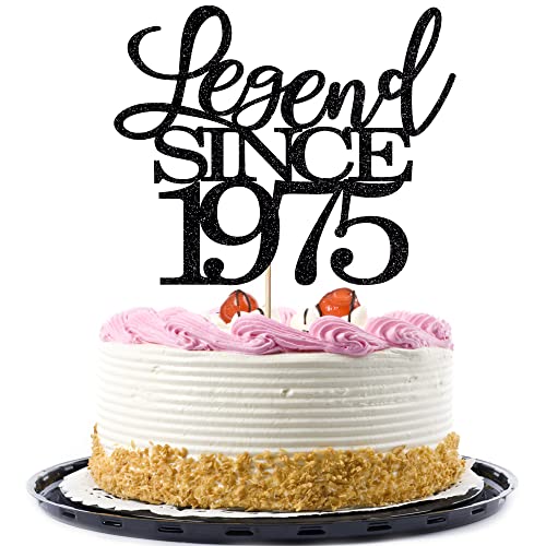 Migeaks Legend Since 1975 Cake Topper 50th Birthday Happy Birthday Cake Topper Men and Women Cheer 50 Years Old Handmade Black Glitter Cake Decoration (1975) Migeaks Legend Since 1975 Cake Topper 50th Birthday Happy Birthday Cake Topper Men and Women Cheer 50 Years Old Handmade Black Glitter Cake Decoration (1975) von Migeaks