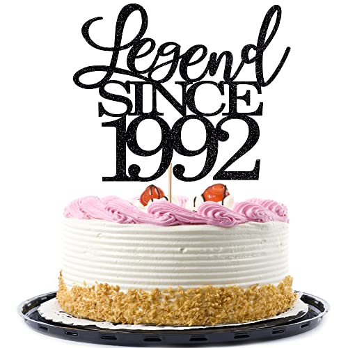 Migeaks Legend Since 1992 Cake Topper 33th Birthday Happy Birthday Cake Topper Men and Women Cheer 33 Years Old Handmade Black Glitter Cake Decoration (1992) Migeaks Legend Since 1992 Cake Topper 33th Birthday Happy Birthday Cake Topper Men and Women Cheer 33 Years Old Handmade Black Glitter Cake Decoration (1992) von Migeaks