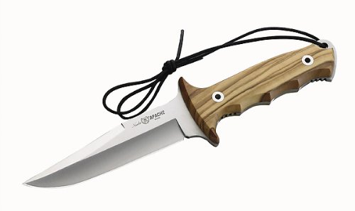 Nieto Bowie-Messer, rostfrei, Olivenholz, Lederscheide, Klinge 12 cm von Miguel Nieto