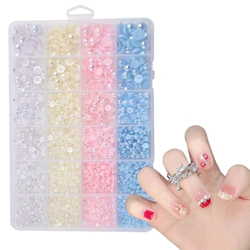 Mihauuke Perlen | Halbrunde Bastelperlen,Flache Rückseite, Mini Perlen Für Handy Case Verzierung Nageldesign Mihauuke Perlen | Halbrunde Bastelperlen,Flache Rückseite, Mini Perlen Für Handy Case Verzierung Nageldesign von Mihauuke