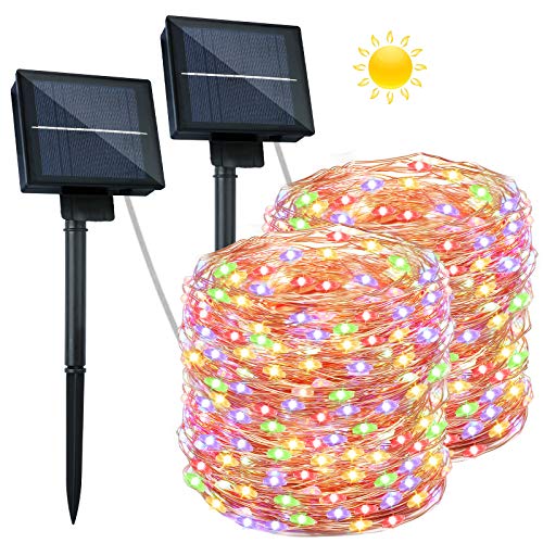 Solar Lichterkette Aussen - 26M 240 LED 2 Stücke Solar Kupferdraht Wasserdicht Lichterkette 8 Modi Solarlichterkette Deko für Garten,Bäume,Balkon,Hochzeit,Partys,Terrasse, Tor, Hof, Weihnachten Solar Lichterkette Aussen - 26M 240 LED 2 Stücke Solar Kupferdraht Wasserdicht Lichterkette 8 Modi Solarlichterkette Deko für Garten,Bäume,Balkon,Hochzeit,Partys,Terrasse, Tor, Hof, Weihnachten von Miilovdora
