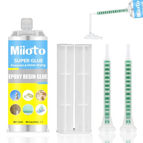 Miioto 2 Komponenten Kleber Epoxidharz, 2 Komponenten Kleber Extra Stark, Epoxidharz kleber, Epoxidkleber für Kunststoff, Holz, Glas, Metall, Gusseisen (50g) von Miioto