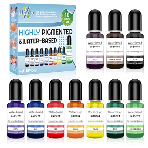 Miioto Gießpulver Farbe, Farbe für Gießpulver, Farbpigmente für Gießpulver, Pigmente für Gießpulver, Pigment auf Wasserbasis, Wird zum Färben von Zement und Gips Verwendet, 10 Stück Miioto Gießpulver Farbe, Farbe für Gießpulver, Farbpigmente für Gießpulver, Pigmente für Gießpulver, Pigment auf Wasserbasis, Wird zum Färben von Zement und Gips Verwendet, 10 Stück von Miioto