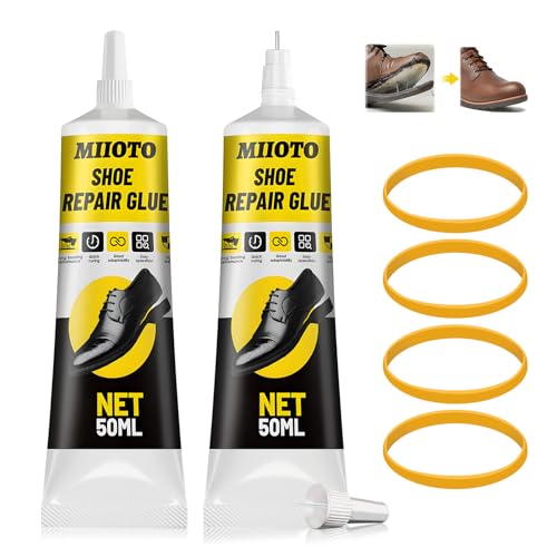 Miioto Schuh Kleber Stark Sohle, Kleber für Schuhsohlen, Schuhkleber Sohlenkleber Extra Stark Wasserfest - | Leder Kleber | Kleber Schuhsohle | Hochwärmefester Klebstoff | 2 X 50ml von Miioto