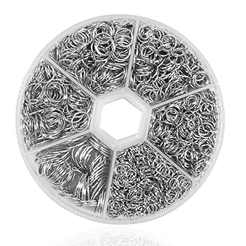 1390 Stück Offnen Biegeringe, 4/5/6/7/8/10mm Öffnen Ringe Springen, Spaltringe für Schmuck, Versilberte Runde Ringverbinder, Spaltringe Metall Kettenringe, Jump Ringe Spaltringe für Schmuckherstellung 1390 Stück Offnen Biegeringe, 4/5/6/7/8/10mm Öffnen Ringe Springen, Spaltringe für Schmuck, Versilberte Runde Ringverbinder, Spaltringe Metall Kettenringe, Jump Ringe Spaltringe für Schmuckherstellung von Mikihat