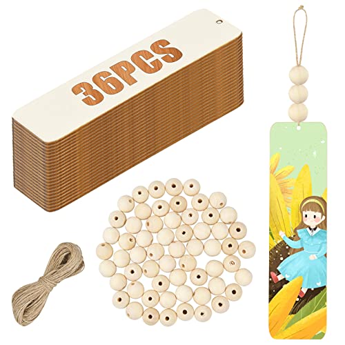 36 Stück Holz Blanko Lesezeichen DIY Holz Handwerk Lesezeichen Unvollendete Holz Hängen Etiketten Rechteck Form Blanko Lesezeichen Ornamente mit Holzperlen und Seilen für Weihnachten 36 Stück Holz Blanko Lesezeichen DIY Holz Handwerk Lesezeichen Unvollendete Holz Hängen Etiketten Rechteck Form Blanko Lesezeichen Ornamente mit Holzperlen und Seilen für Weihnachten von Mikihat
