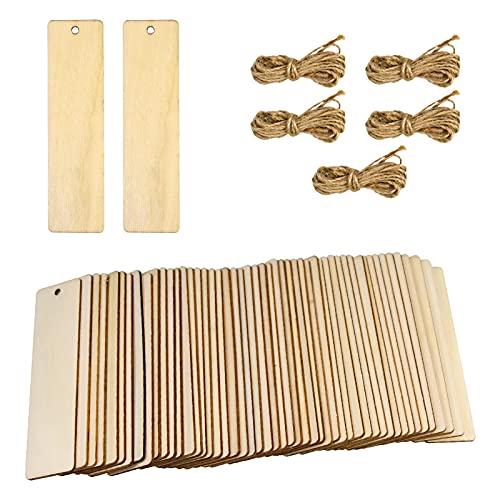 50 Stück Lesezeichen, Holz Blanko Lesezeichen, DIY Holz Lesezeichen, 12 x 3.2 cm Rechteck Leeres Lesezeichen mit Löchern und Seilen für Bücher, Weihnachten Geburtstag DIY Handwerk, Frauen und Mädchen 50 Stück Lesezeichen, Holz Blanko Lesezeichen, DIY Holz Lesezeichen, 12 x 3.2 cm Rechteck Leeres Lesezeichen mit Löchern und Seilen für Bücher, Weihnachten Geburtstag DIY Handwerk, Frauen und Mädchen von Mikihat