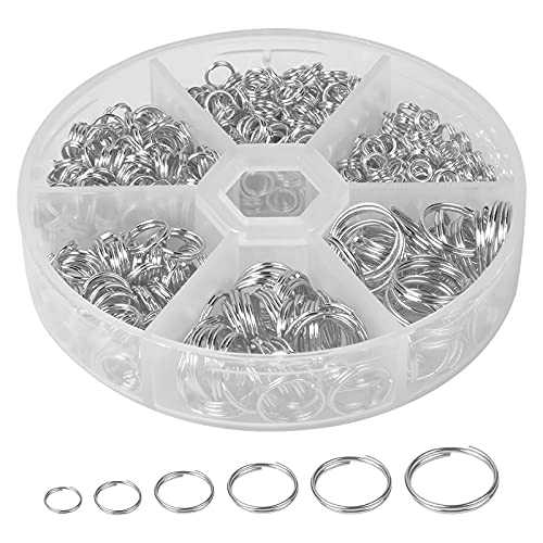 690 Stück Offnen Biegeringe, 6 Größe Metall Spaltringe Kettenringe für Schmuck, Doppelring Biegeringe Sprung Ringe Offen, Verbindungsringe für Schmuckherstellung, Armband, 4/5/6/8/10/12mm (Silber) 690 Stück Offnen Biegeringe, 6 Größe Metall Spaltringe Kettenringe für Schmuck, Doppelring Biegeringe Sprung Ringe Offen, Verbindungsringe für Schmuckherstellung, Armband, 4/5/6/8/10/12mm (Silber) von Mikihat