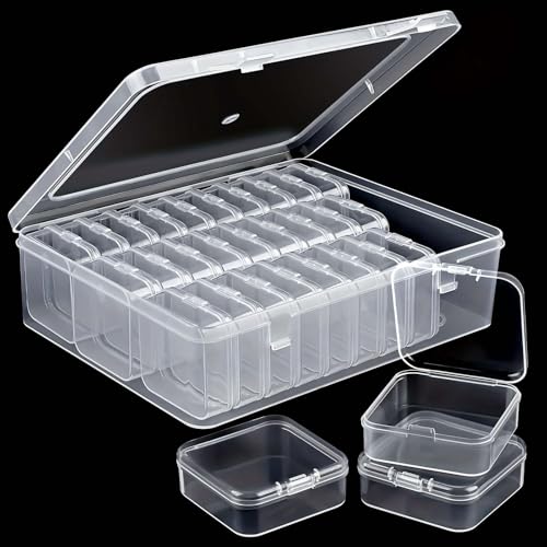 Mikihat Sortierboxen für Kleinteile, Aufbewahrungsbox mit Fächern, 30 Stück Klare Kleine Boxen mit Deckel, Diamant Malerei Box, Leere Box für Perlen, Pillen, Schmuck, Ohrringe, Pailletten Mikihat Sortierboxen für Kleinteile, Aufbewahrungsbox mit Fächern, 30 Stück Klare Kleine Boxen mit Deckel, Diamant Malerei Box, Leere Box für Perlen, Pillen, Schmuck, Ohrringe, Pailletten von Mikihat