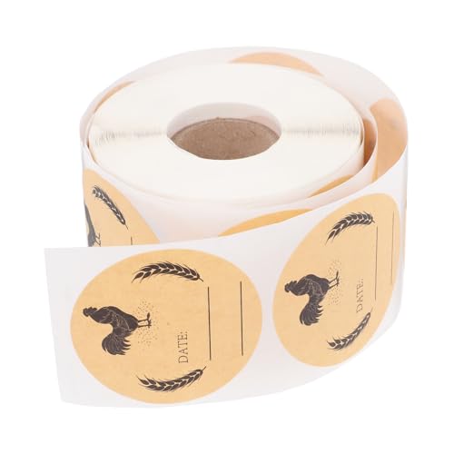 Mikikit 1 Rolle Verpackungsetikett Für Eierkarton Aufkleber Paket Runden Konserven Selbst Kraftpapier von Mikikit