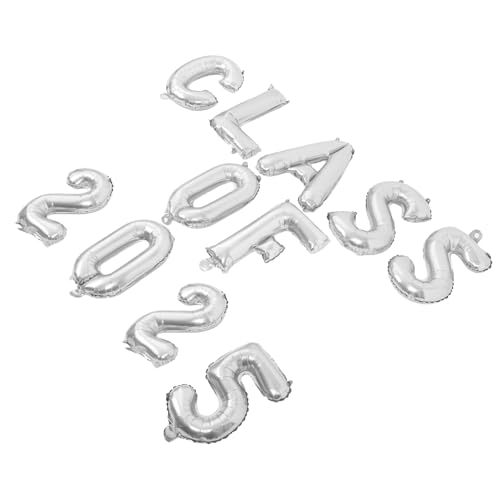 Mikikit 1 Satz Abschluss Ballon luftballons Partyballons Abschlussdekorationsballons Abschlussballons Abschlusslieferanten Grad Dekoration Abschlusstischdekoration Aluminiumfolie Silver von Mikikit