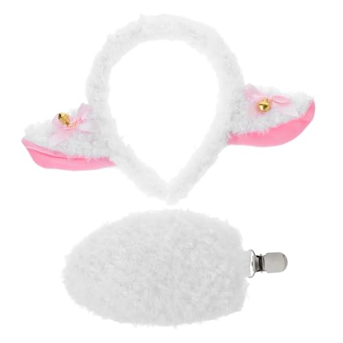 Mikikit 1 Satz Lammkleidungszubehör Lammpartykostüm Halloween Cosplay -Lamm Lammkostüm für Halloween Party-Kostüm-Ohren Stirnband mit Lammohren Lammkostümrequisiten Schaf Kostüm Stoff Weiß Mikikit 1 Satz Lammkleidungszubehör Lammpartykostüm Halloween Cosplay -Lamm Lammkostüm für Halloween Party-Kostüm-Ohren Stirnband mit Lammohren Lammkostümrequisiten Schaf Kostüm Stoff Weiß von Mikikit