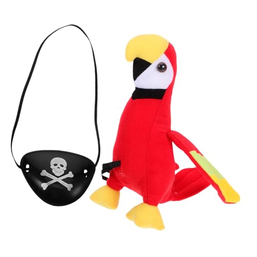 Mikikit 1 Satz Piraten-Requisiten Partykostüm Spielshow-Requisiten Zubehör Für Themenpartys Papageien -Outfit Papagei Piratenzubehör Kostüm Augenklappe Plüsch Papagei Plastik von Mikikit