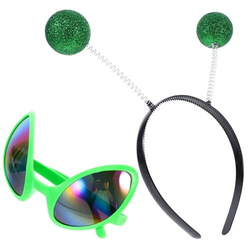 Mikikit 1 Set Alien Brille Stirnband Haarschmuck Für Mädchen Stirnbänder Alien Partyzubehör Damen Kostümzubehör Alien Brille Damen Party Kopfschmuck Bauchmuskeln Grün Mikikit 1 Set Alien Brille Stirnband Haarschmuck Für Mädchen Stirnbänder Alien Partyzubehör Damen Kostümzubehör Alien Brille Damen Party Kopfschmuck Bauchmuskeln Grün von Mikikit
